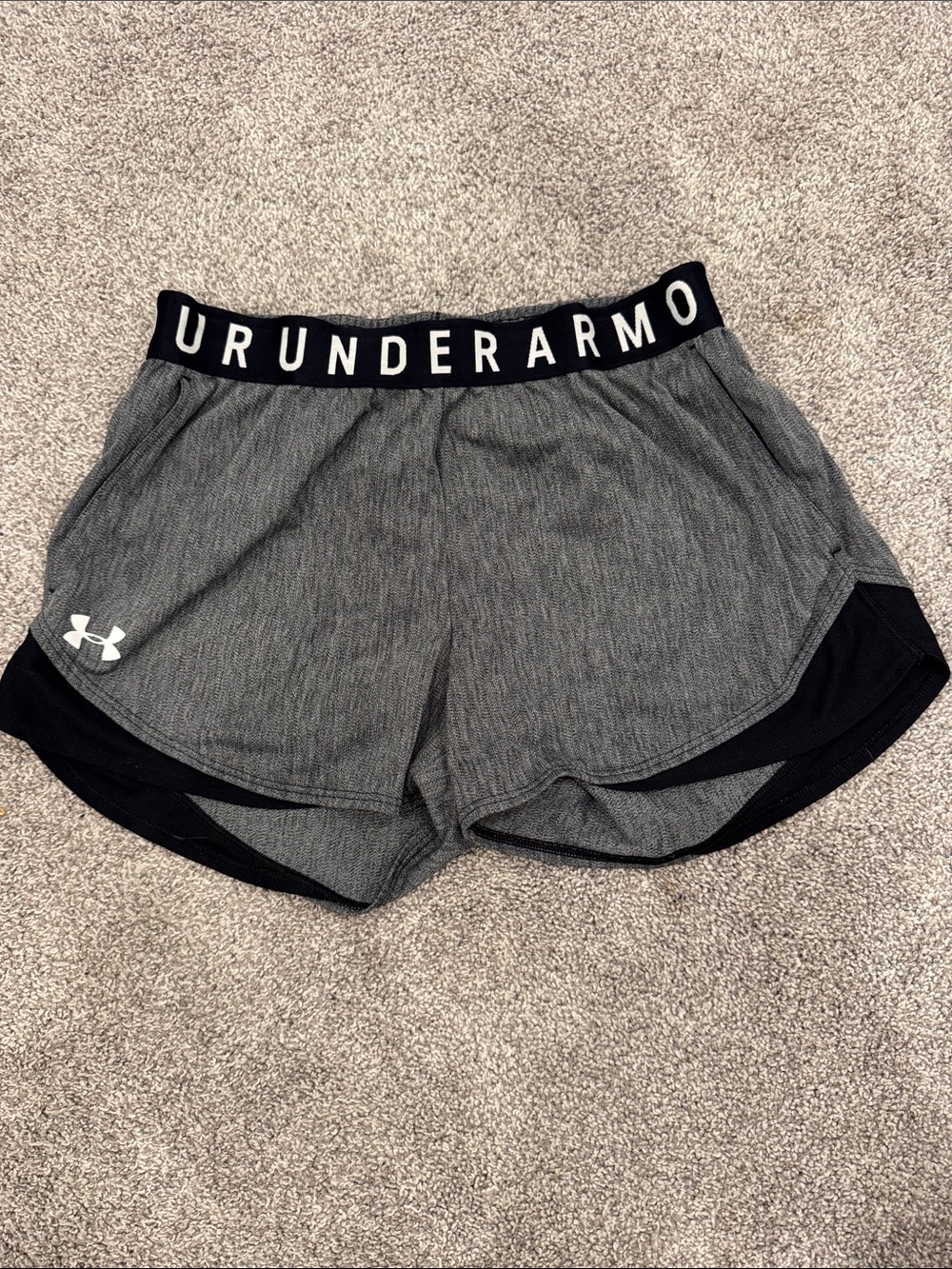 Under Armour HeatGear Running Shorts | Gray Black | Size Small